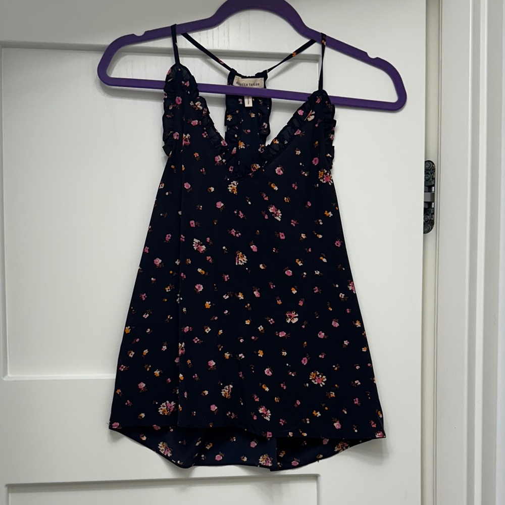 Rebecca Taylor Black Floral Camisole